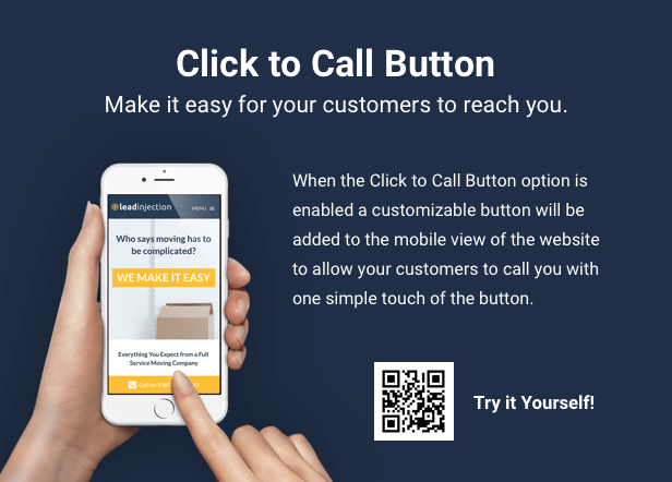 click to call button - Leadinjection - Landing Page Theme